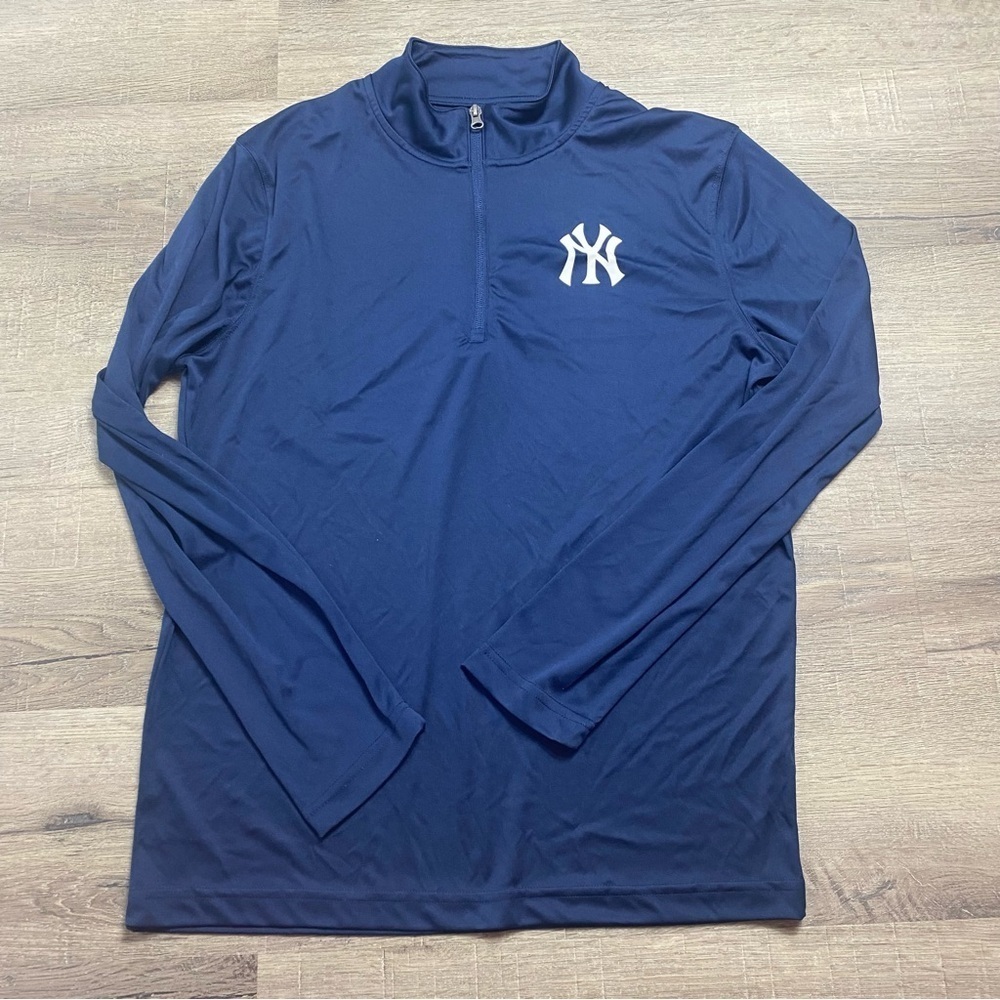 Yankees 1/4 Zip Shirt New York Yankees Pullover Quarter Zip Navy Blue Fanatics